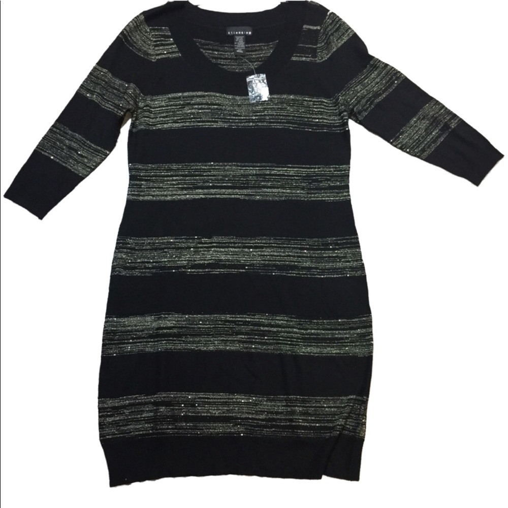 Attention V-neck Light Weight Sweater Dress